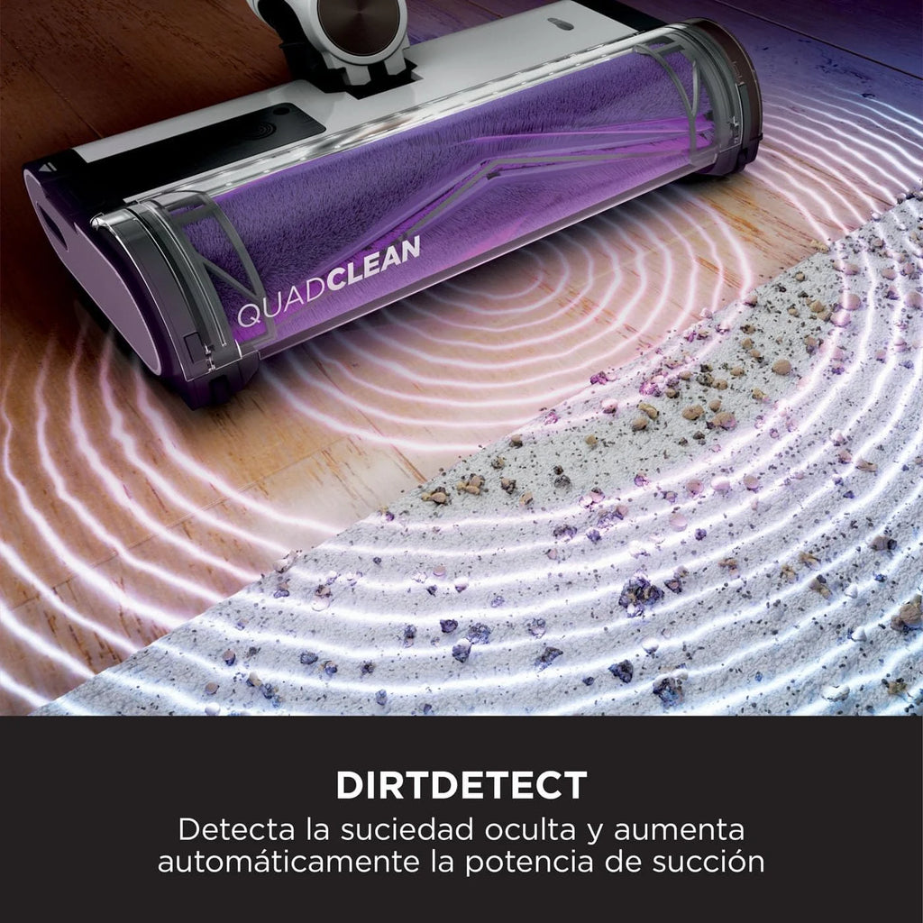 Odkurzacz bezprzewodowy Shark Detect Clean & Empty, bezworkowy, z technologią Dirt Detect i stacją samoczyszczącą 2 l, czas pracy 60 min, technologia Anti Hair Wrap, wąska ssawka i szczotka, biały, IW3612EU