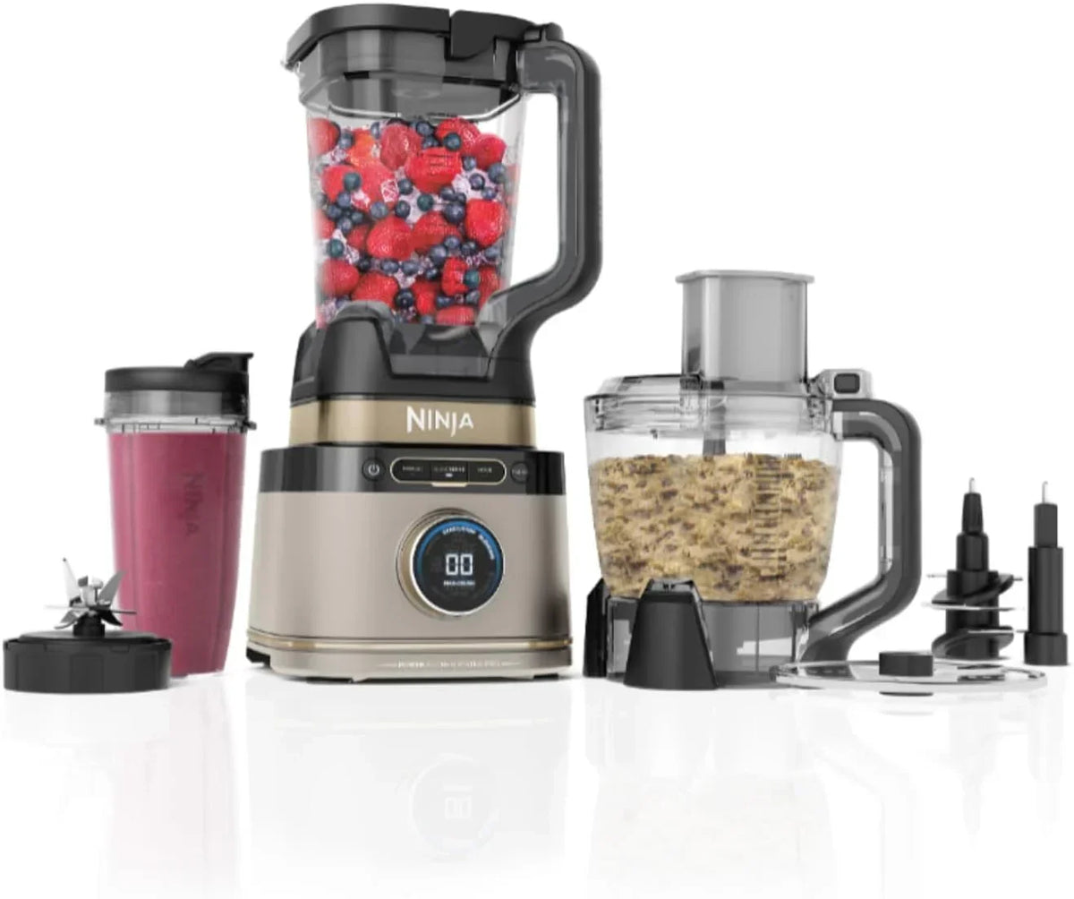 Blender kielichowy Ninja Detect Power Pro 3 w 1 (1200 W), 3 pojemniki 700 ml i ostrze do ciasta, idealny do miksowania, siekania i ubijania, kolor złoty, TB401EUSTGD