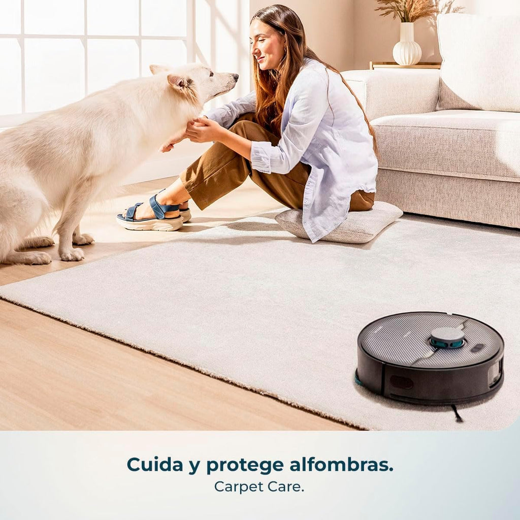 Robot sprzątający Cecotec z funkcją mopowania, sztuczną inteligencją i stacją samoczyszczącą Conga X70. Silnik o mocy ssącej 15000Pa, stacja 4 w 1, technologia laserowa, obrotowe mopy, szczotka boczna, aplikacja i Bluetooth