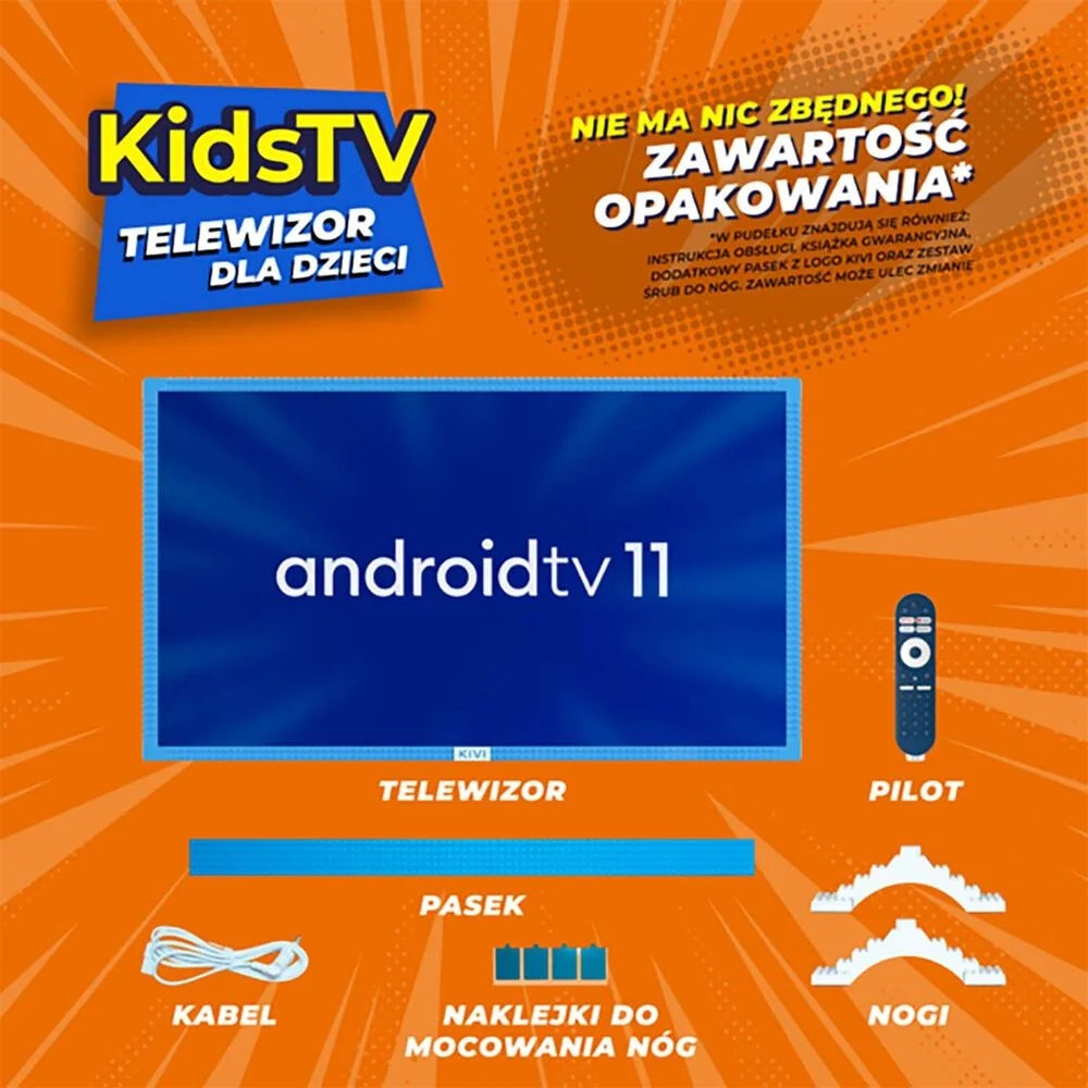 32-calowy telewizor dziecięcy KIVI KidsTV, LED, Full HD, niebieski