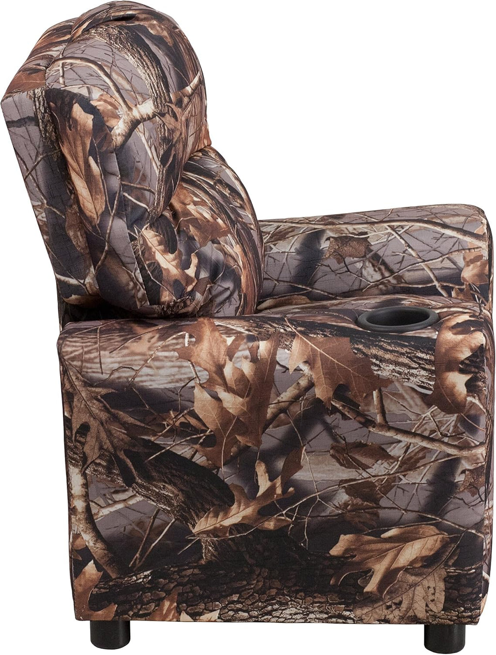 Flash Furniture Contemporary Kids Recliner with Cup Holder, Wood, Beige Vinyl, 26" x 21" x 21"