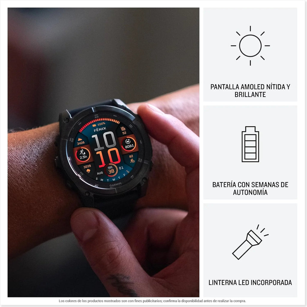 Garmin fēnix 8-51mm - Wysokowydajny multisportowy zegarek GPS z ekranem dotykowym AMOLED, latarką LED, wbudowanym głośnikiem i mikrofonem, mapami i do 29 dni pracy na baterii, czarny