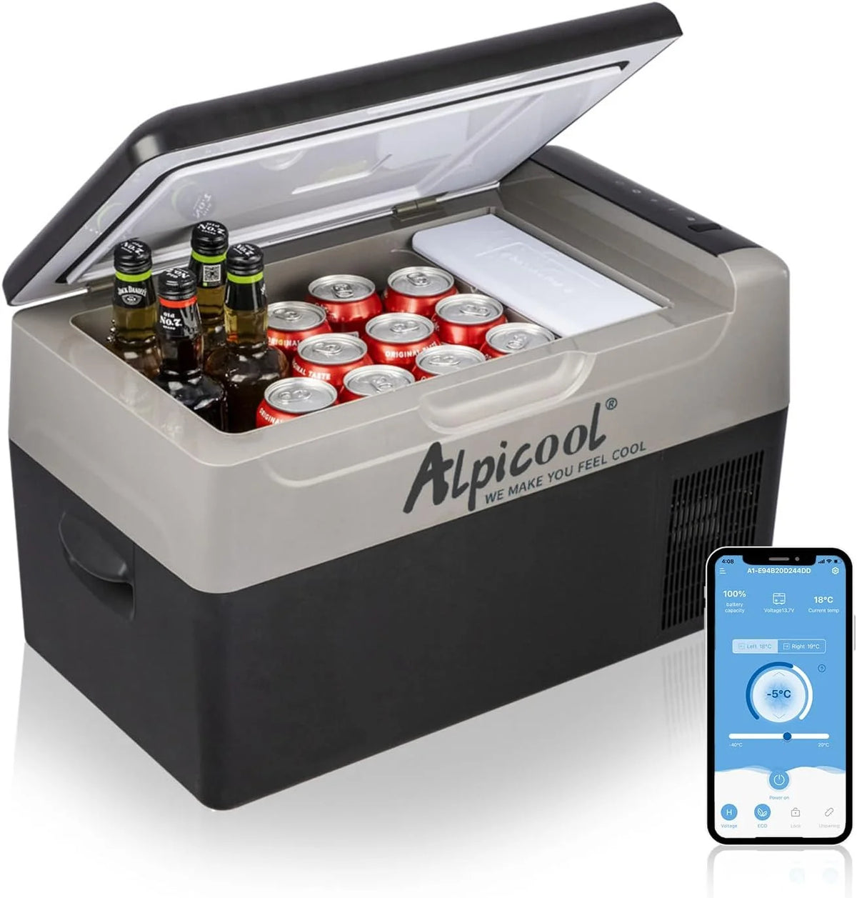 Alpicool KCF15 przenośna lodówka/zamrażarka elektryczna 12 V
