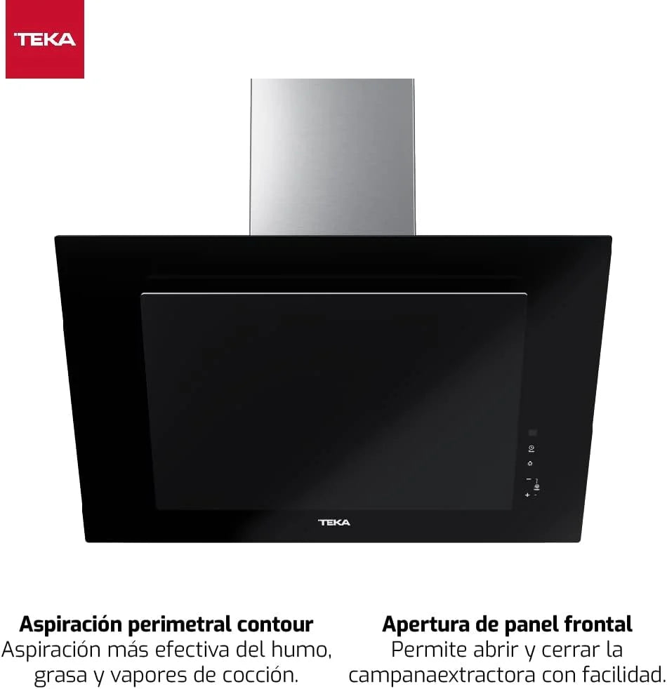 TEKA Okap Kominowy 70 cm, Podwójny Silnik EcoPower, Pochłanianie Obwodowe, 3+1 Prędkości Fresh Air Pochłanianie 98m3 Hałas 61dB 2 LED DVT 78660 TBS