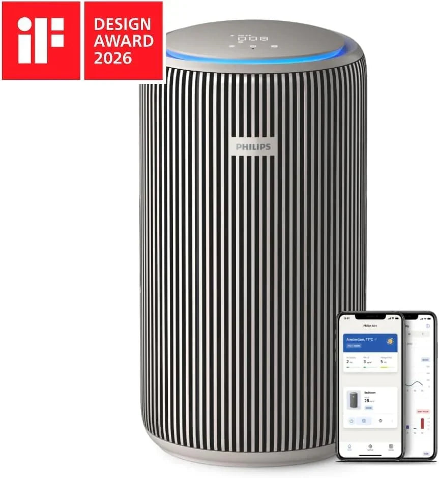 Oczyszczacz powietrza Philips PureProtect serii 3200 Smart, filtr HEPA i z węglem aktywnym, CADR 500m³/h do 130m², bardzo cichy, wychwytuje 99,97% alergenów, aplikacja połączona (AC3210/12)