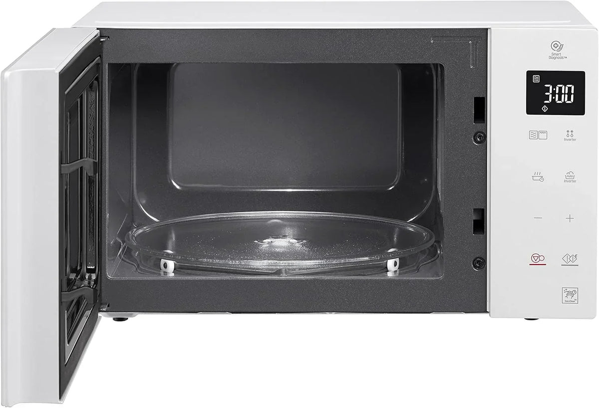 LG MH6535GIS Kuchenka mikrofalowa z technologią Inverter i kwarcowym grillem, pojemność 25 litrów, moc 1000 W, programy automatyczne, regulowane poziomy mocy dla optymalnego gotowania i funkcja EasyClean, czarna