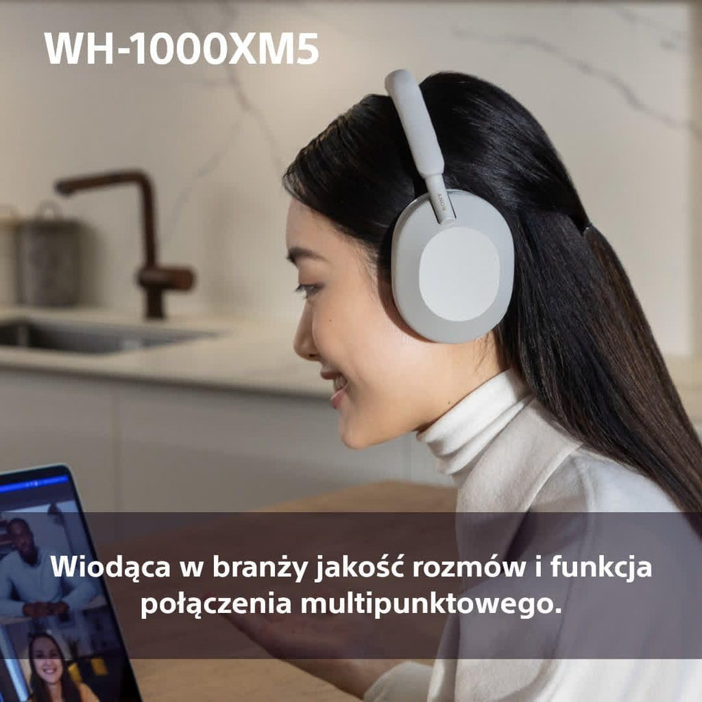 Sony WH-1000XM5 ANC Bezprzewodowe słuchawki nauszne z redukcją hałasu, Bluetooth, krystalicznie czystą jakością rozmów, Hi-Res, do 30 godzin pracy na baterii, szybkie ładowanie, Alexa i Asystent Google, iOS i Android - Czarne