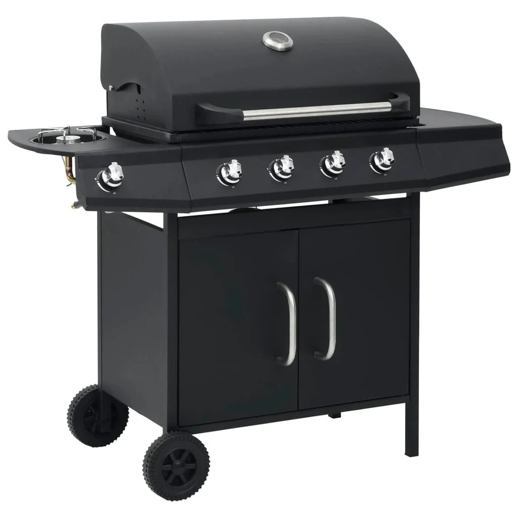 Grill gazowy Barbacoa 4+1 palniki czarny Vidaxl