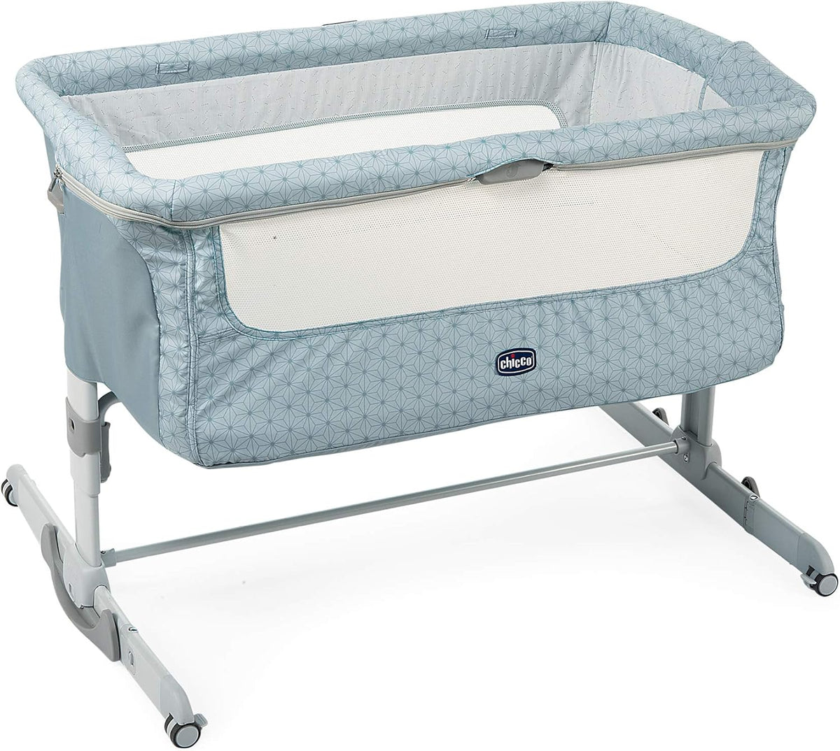 Chicco Next2Me Dream Dostawka Dziecięca - Do Wspólnego Spania z Dzieckiem, Materac, Funkcja Bujania, Otwierany Bok, Regulacja Wysokości, Okienka z Siateczki, Kółka i Torba Podróżna, 0-6 miesięcy, 9 kg