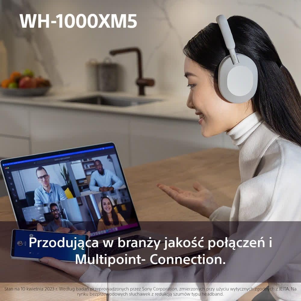 Sony WH-1000XM5 ANC Bezprzewodowe słuchawki nauszne z redukcją hałasu, Bluetooth, krystalicznie czystą jakością rozmów, Hi-Res, do 30 godzin pracy na baterii, szybkie ładowanie, Alexa i Asystent Google, iOS i Android - Czarne