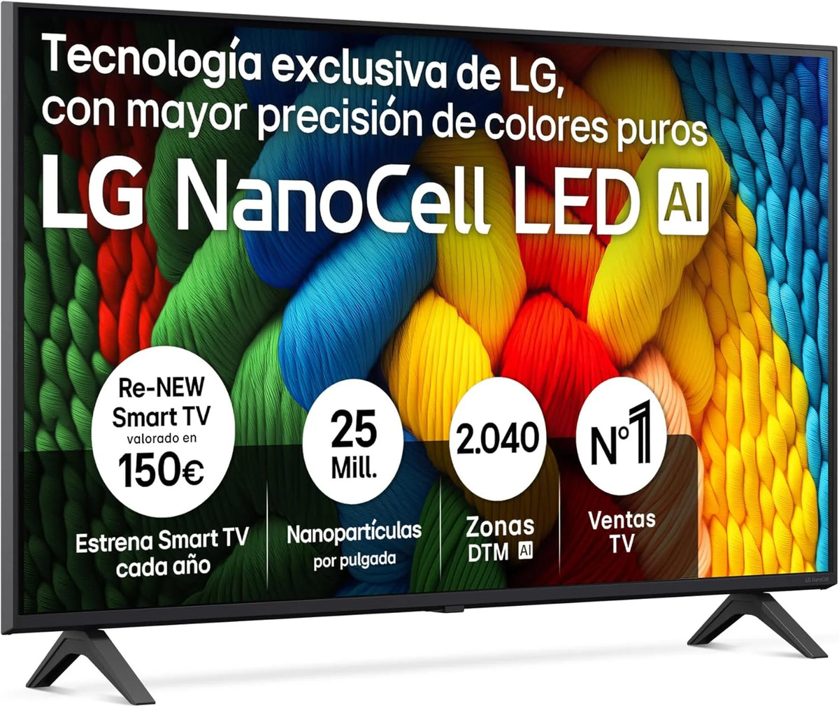 43NANO80A6B - Telewizor 43", 4K NanoCell, Smart TV, LED AI, WebOS 25, Wydajny i Inteligentny Procesor, Super Upscaling, Dolby Digital Plus, Alexa/Asystent Google, Czarny