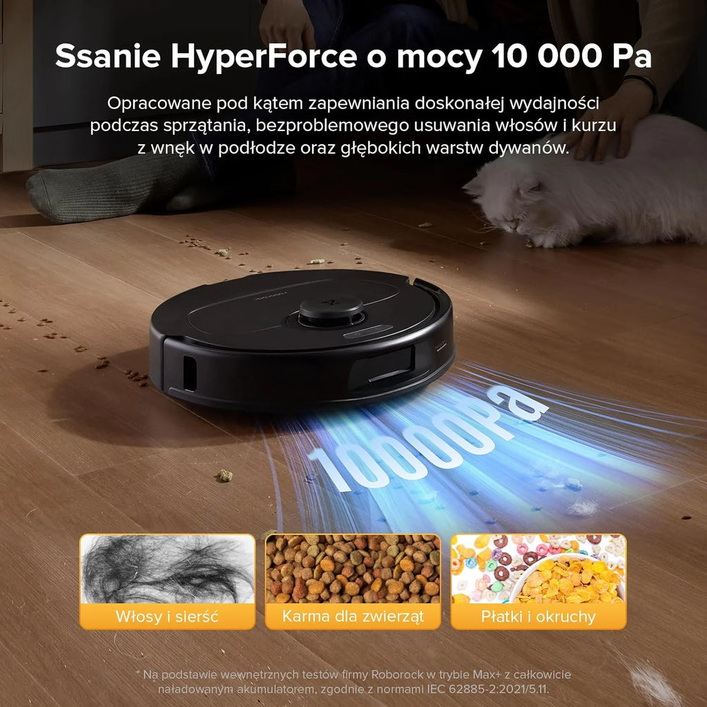 Roborock Q Revo, robot odkurzający, 8000Pa HyperForce, wielofunkcyjna stacja dokująca, mop obrotowy 200 obr./min z podnośnikiem 10 mm, zapobieganie splątaniu, unikanie przeszkód, mapowanie