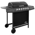 Grill gazowy 6-palnikowy czarny vidaXL