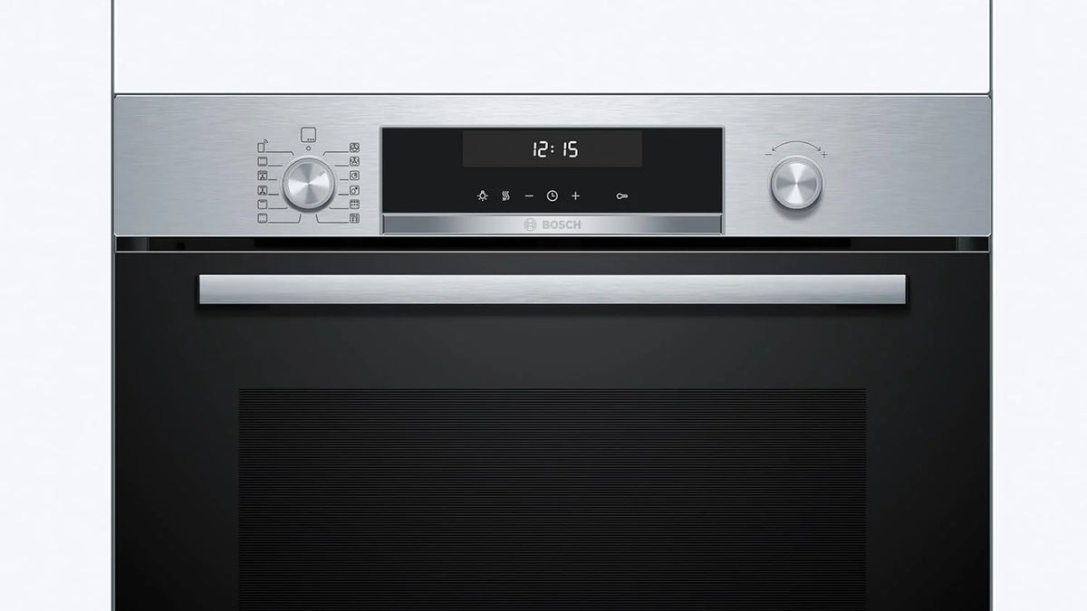 Bosch - Piekarnik wielofunkcyjny z funkcją samooczyszczania, szer. 60 cm, Seria 6, Home Connect, Termoobieg 3D, Chowane pokrętła, Czarny, HBG578ES7