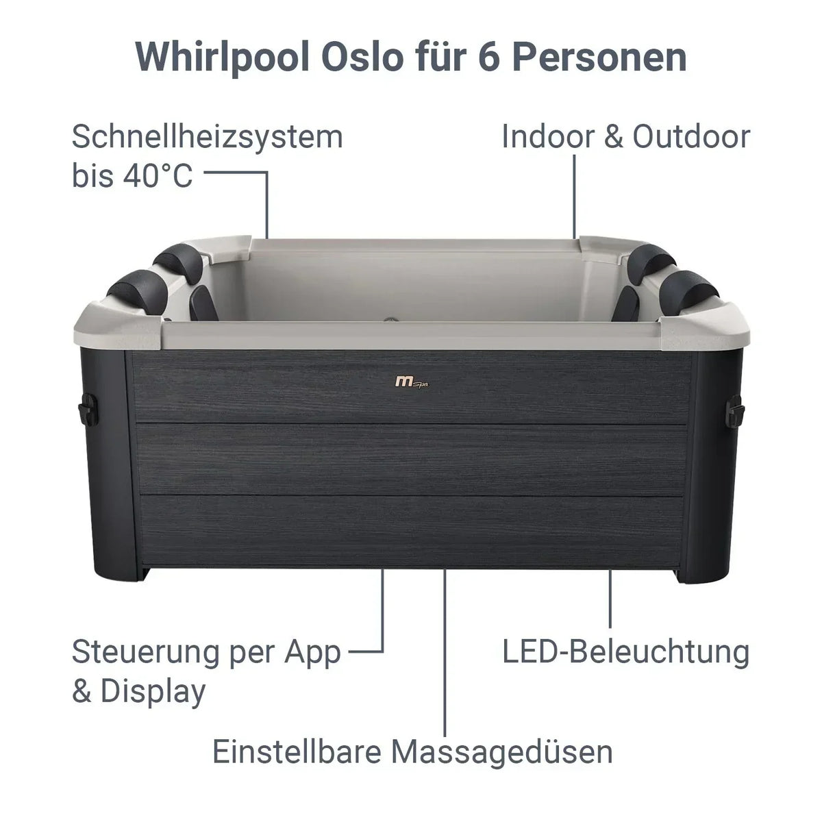2026 Jacuzzi Spa Oslo z oświetleniem LED