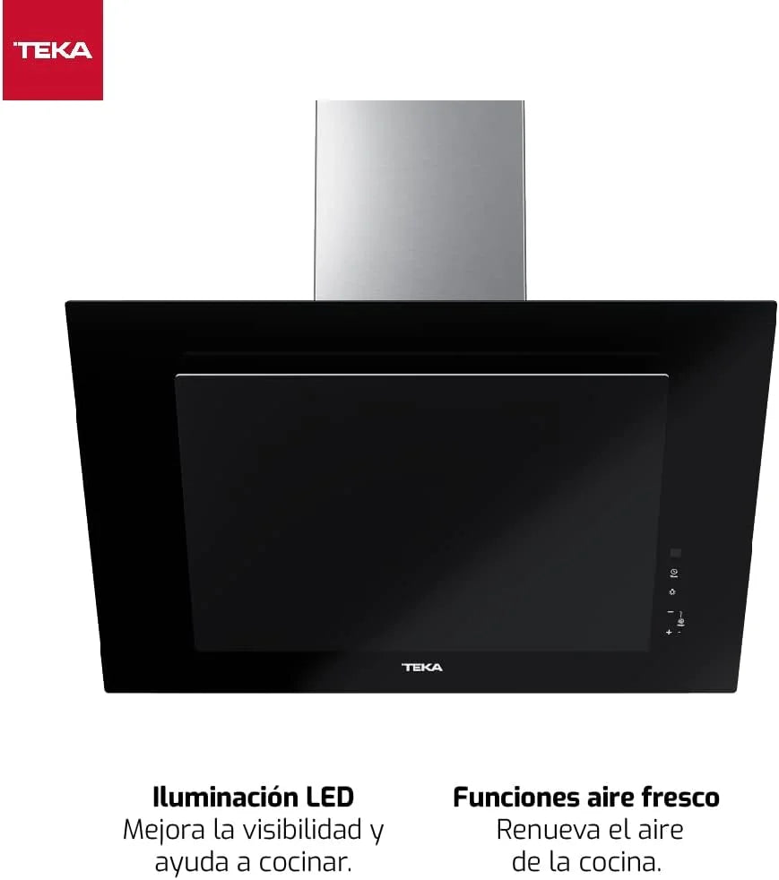 TEKA Okap Kominowy 70 cm, Podwójny Silnik EcoPower, Pochłanianie Obwodowe, 3+1 Prędkości Fresh Air Pochłanianie 98m3 Hałas 61dB 2 LED DVT 78660 TBS