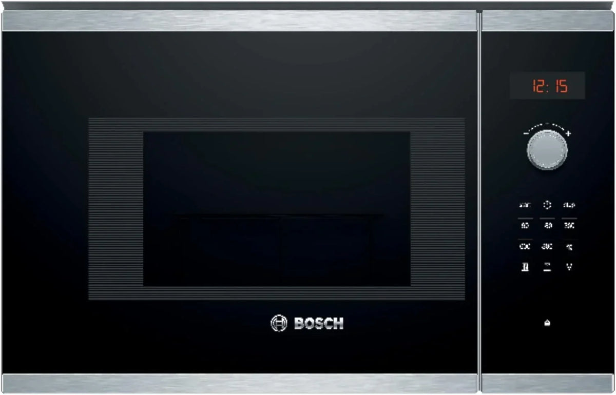 Bosch - Kuchenka mikrofalowa do zabudowy, 800 W, 20 litrów, Seria 4, Grill, Czarny/Inox, BEL523MS0