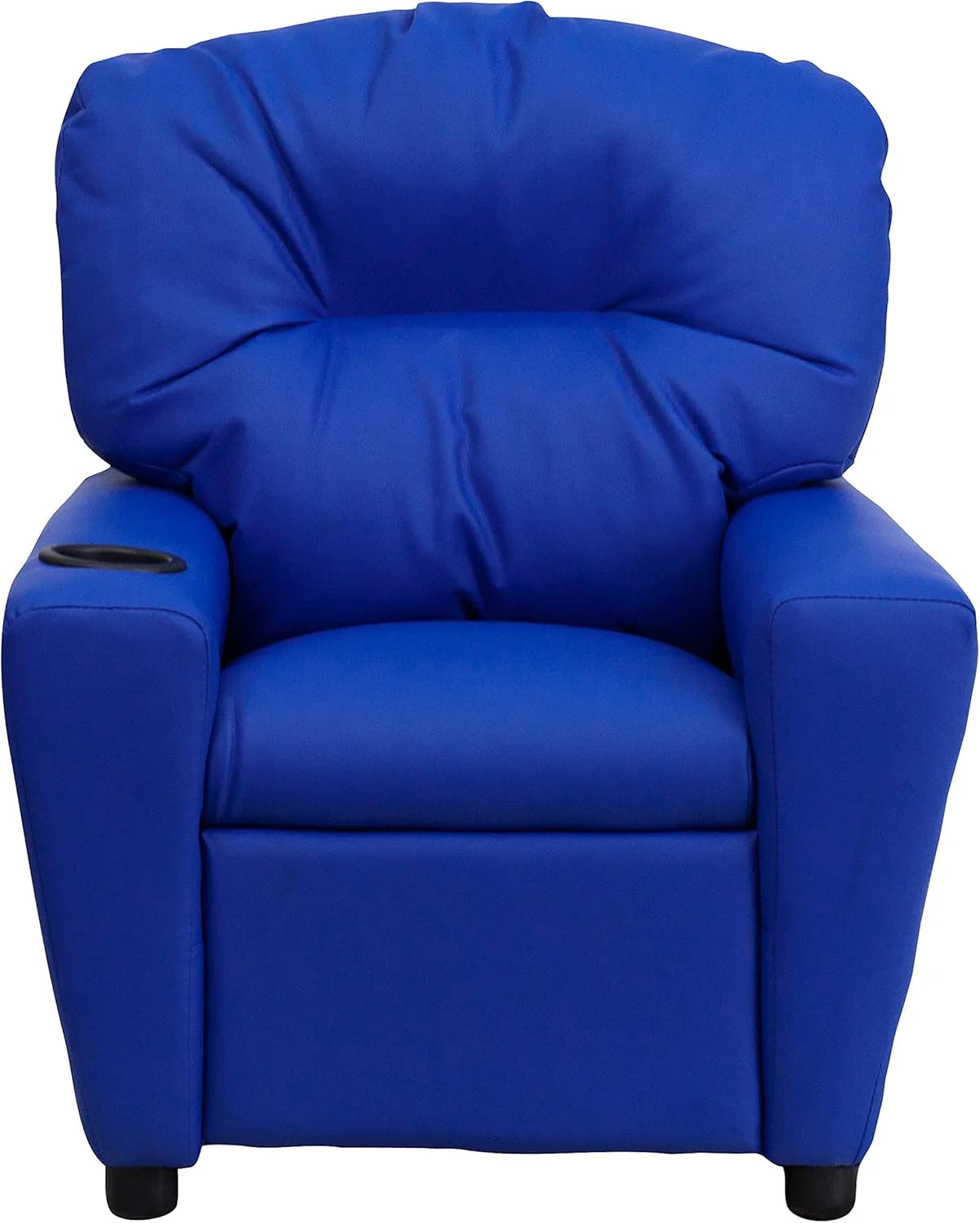 Flash Furniture Contemporary Kids Recliner with Cup Holder, Wood, Beige Vinyl, 26" x 21" x 21"