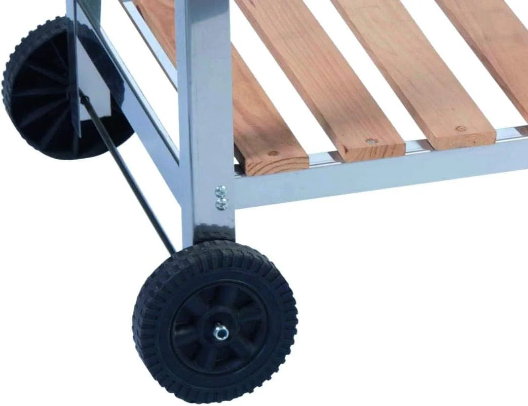 BBQ Collection Charcoal BBQ Grill Cart - Trolley - Stainless Steel