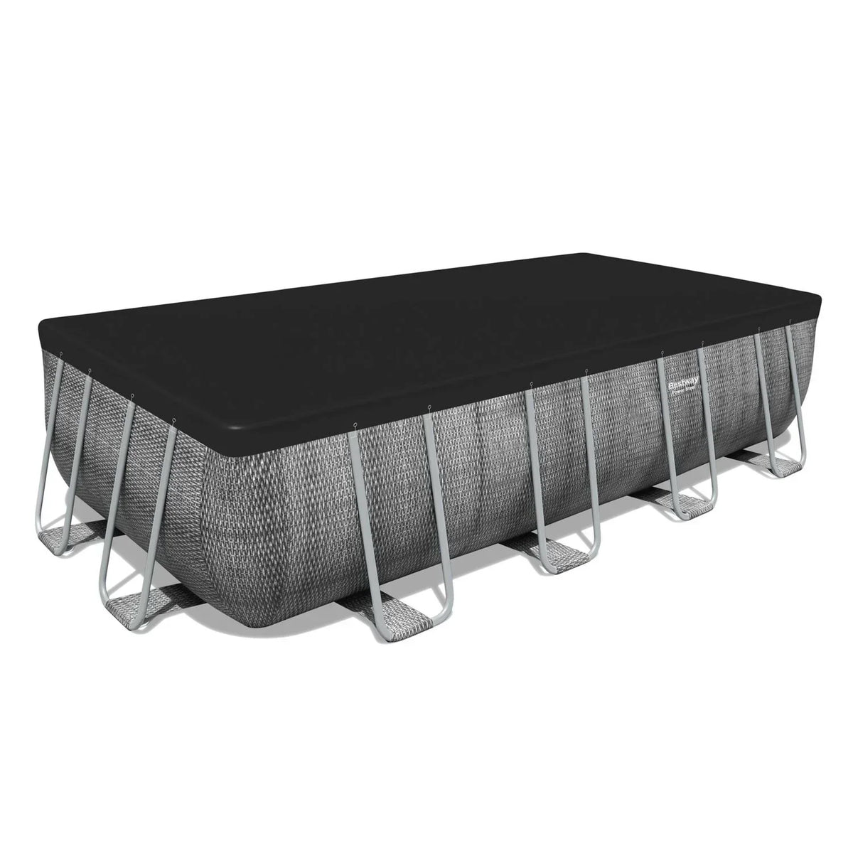 Basen Stelażowy Bestway Power Steel Rattan 549x274x122 cm z Pompą Kartuszową 5.678 l/h, Pokrywą i Drabinką