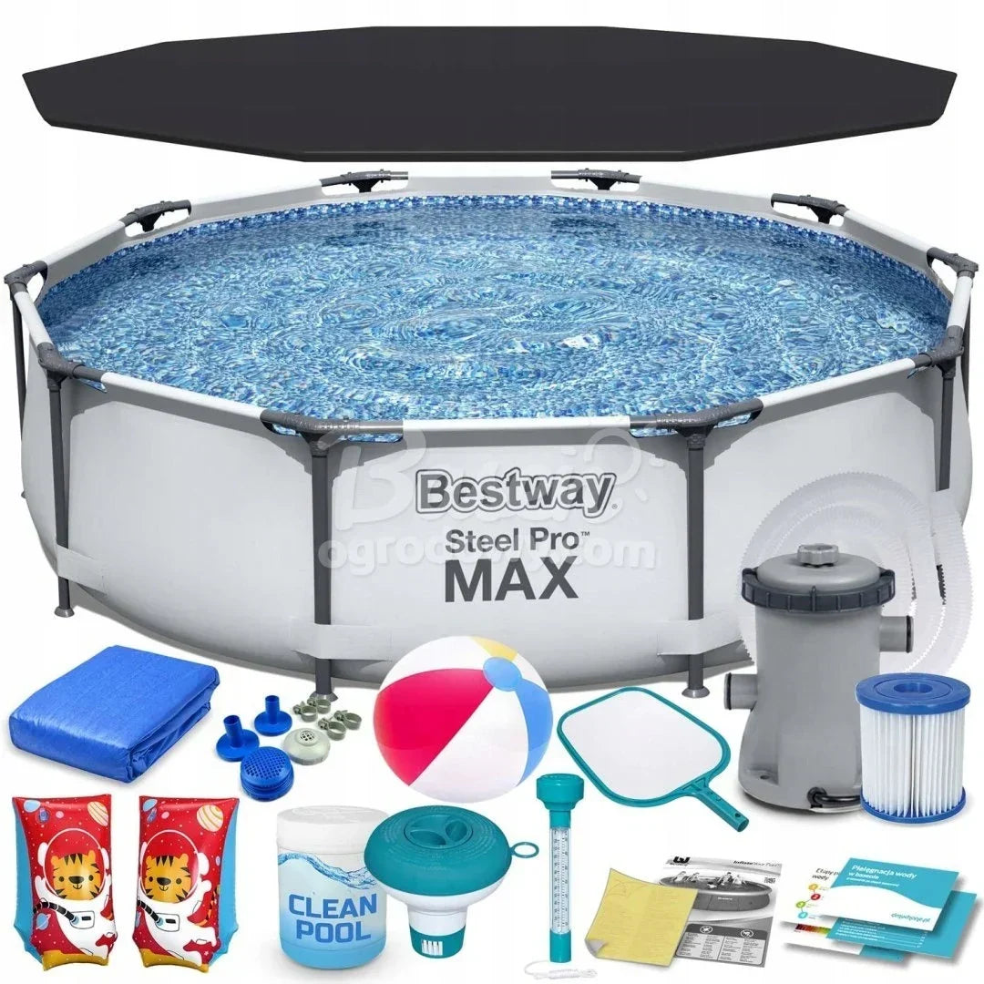 SWIMMING POOL STEEL FRAME WITH PUMP 305 X 76 CM FULL SET 18IN1 BESTWAY