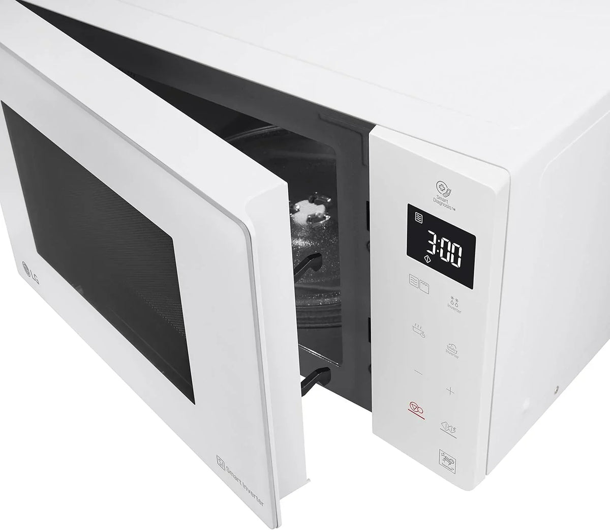 LG MH6535GIS Kuchenka mikrofalowa z technologią Inverter i kwarcowym grillem, pojemność 25 litrów, moc 1000 W, programy automatyczne, regulowane poziomy mocy dla optymalnego gotowania i funkcja EasyClean, czarna
