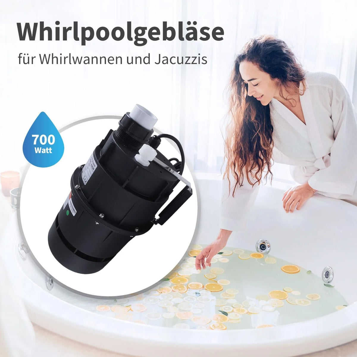 AQUADE Dmuchawa powietrza do jacuzzi, 700 W, 276 x 168 x 177 mm