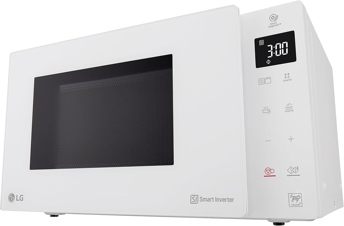 LG MH6535GIS Kuchenka mikrofalowa z technologią Inverter i kwarcowym grillem, pojemność 25 litrów, moc 1000 W, programy automatyczne, regulowane poziomy mocy dla optymalnego gotowania i funkcja EasyClean, czarna