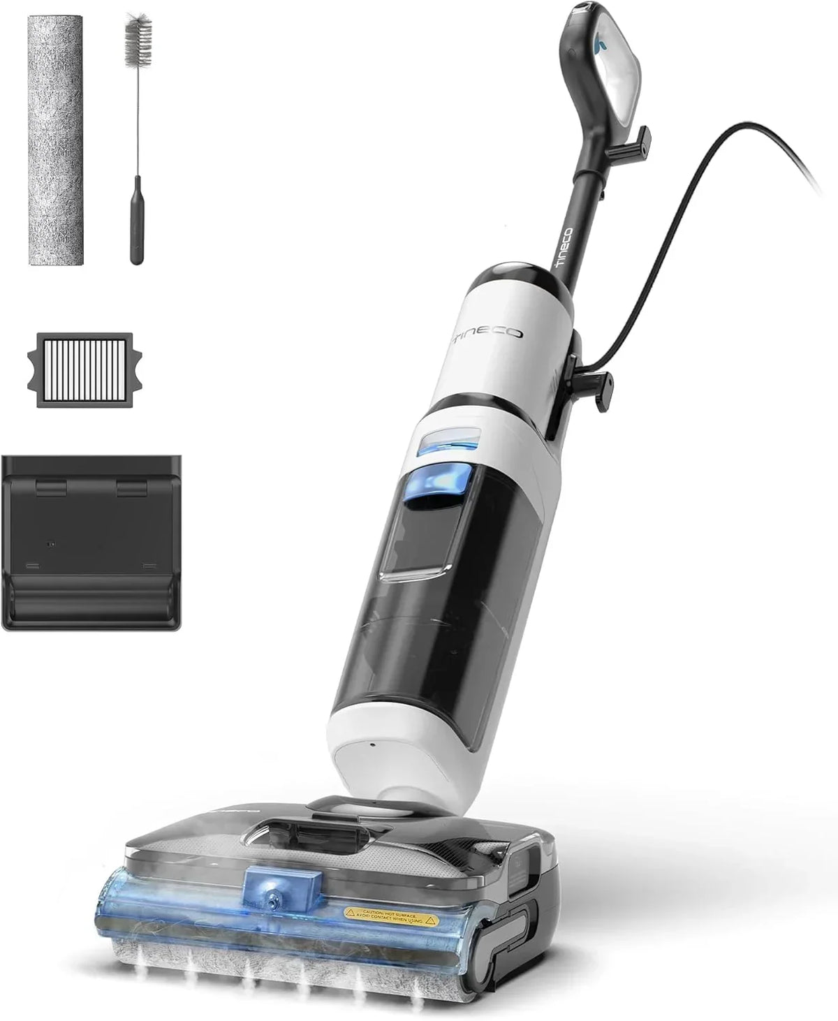 Bezprzewodowy odkurzacz pionowy Tineco Floor One S7 Stretch Ultra do pracy na mokro i sucho - konstrukcja zapobiegająca splątywaniu się włosów w 180° - 50 minut pracy - samooczyszczanie FlashDry w 85°C
