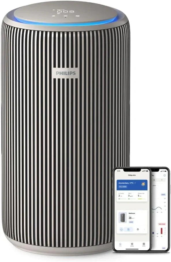 Oczyszczacz powietrza Philips PureProtect serii 3200 Smart, filtr HEPA i z węglem aktywnym, CADR 500m³/h do 130m², bardzo cichy, wychwytuje 99,97% alergenów, aplikacja połączona (AC3210/12)