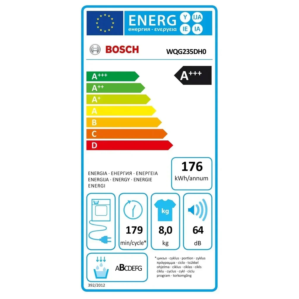 2026 Suszarka kondensacyjna z pompą ciepła Bosch Serie 6 WQG235DH0 8 kg biała A+++