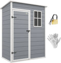 Outsunny Zewnętrzny Domek Ogrodowy, 1,14 m², 151x92x193 cm, Szopa Ogrodowa z Podłogą, Drzwiami Przesuwnymi, Oknem i Spadzistym Dachem, do Przechowywania Narzędzi, Szary
