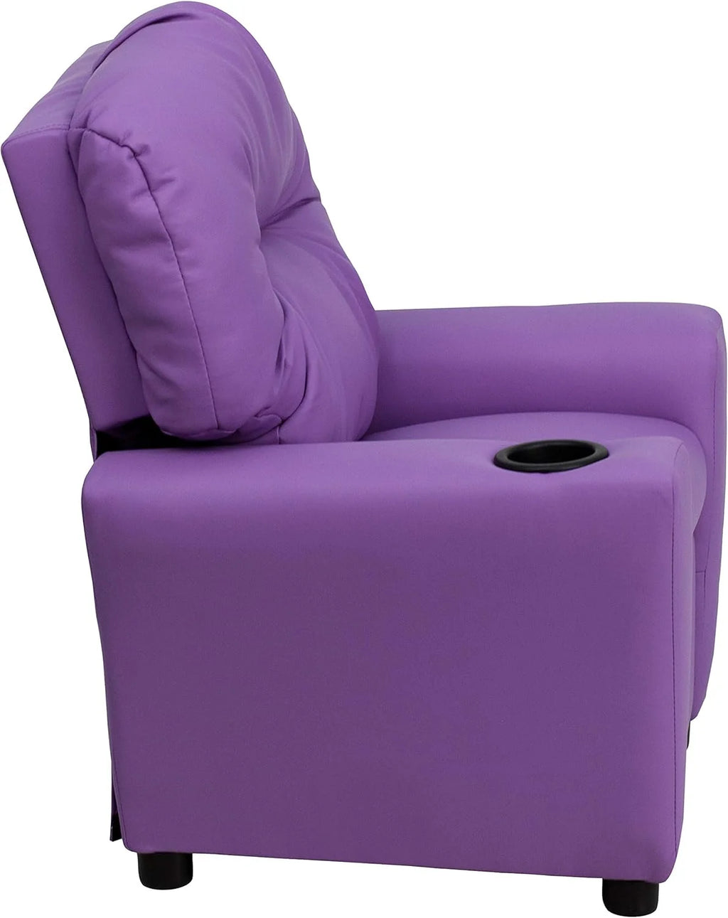 Flash Furniture Contemporary Kids Recliner with Cup Holder, Wood, Beige Vinyl, 26" x 21" x 21"