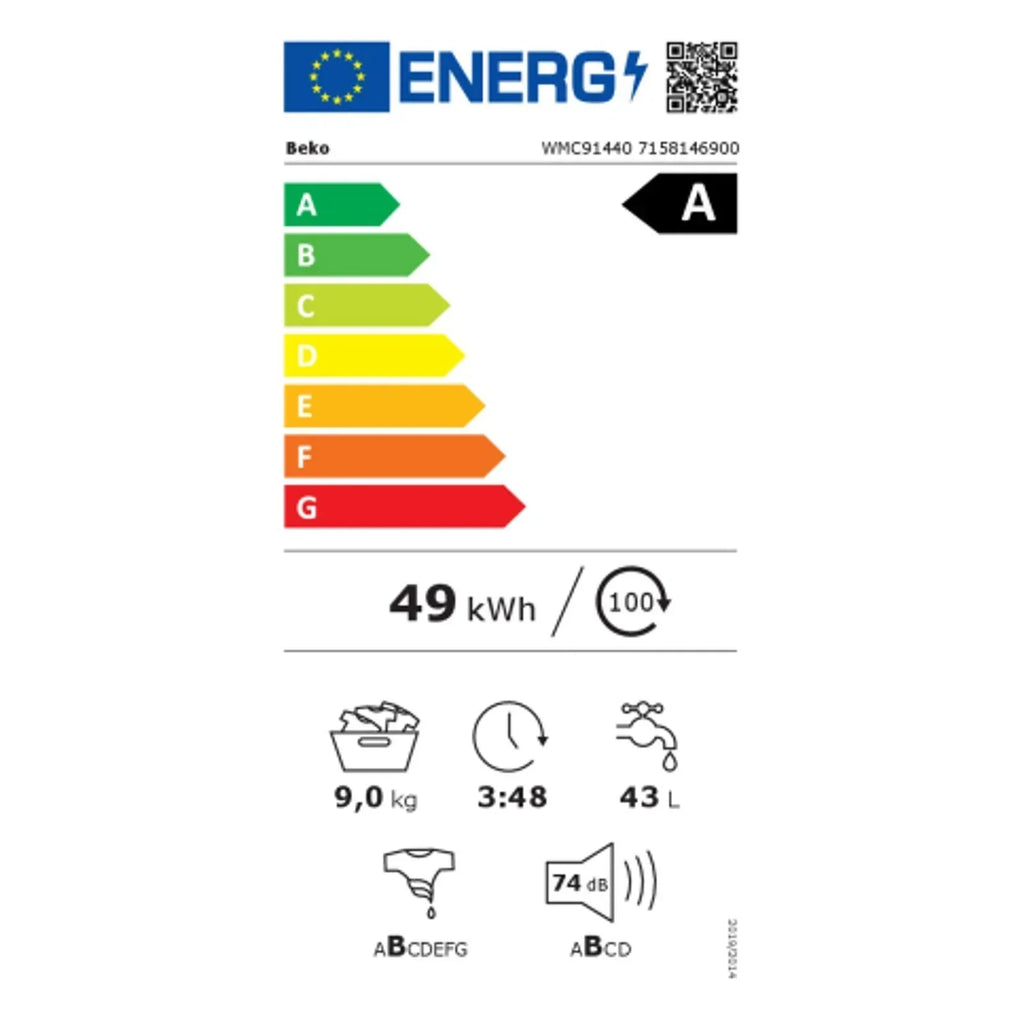 2025 Pralka Beko WMC 91440 9 kg, 1400 obr./min