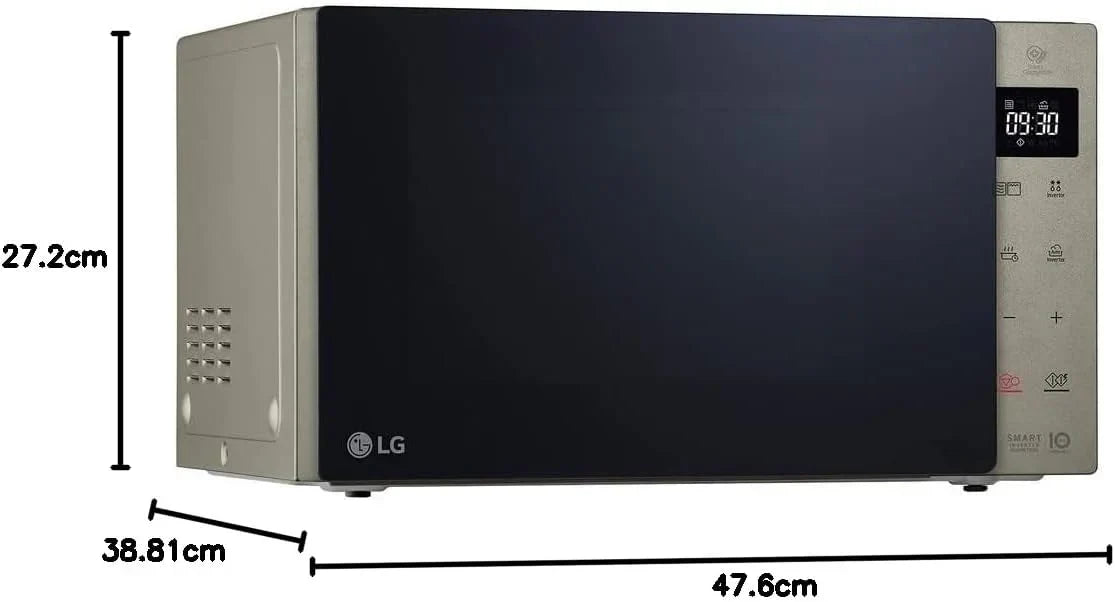 LG MH6535GIS Kuchenka mikrofalowa z technologią Inverter i kwarcowym grillem, pojemność 25 litrów, moc 1000 W, programy automatyczne, regulowane poziomy mocy dla optymalnego gotowania i funkcja EasyClean, czarna