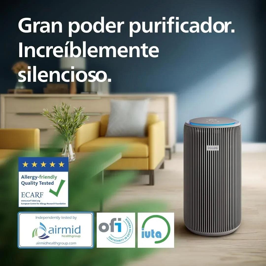 Oczyszczacz powietrza Philips PureProtect serii 3200 Smart, filtr HEPA i z węglem aktywnym, CADR 500m³/h do 130m², bardzo cichy, wychwytuje 99,97% alergenów, aplikacja połączona (AC3210/12)