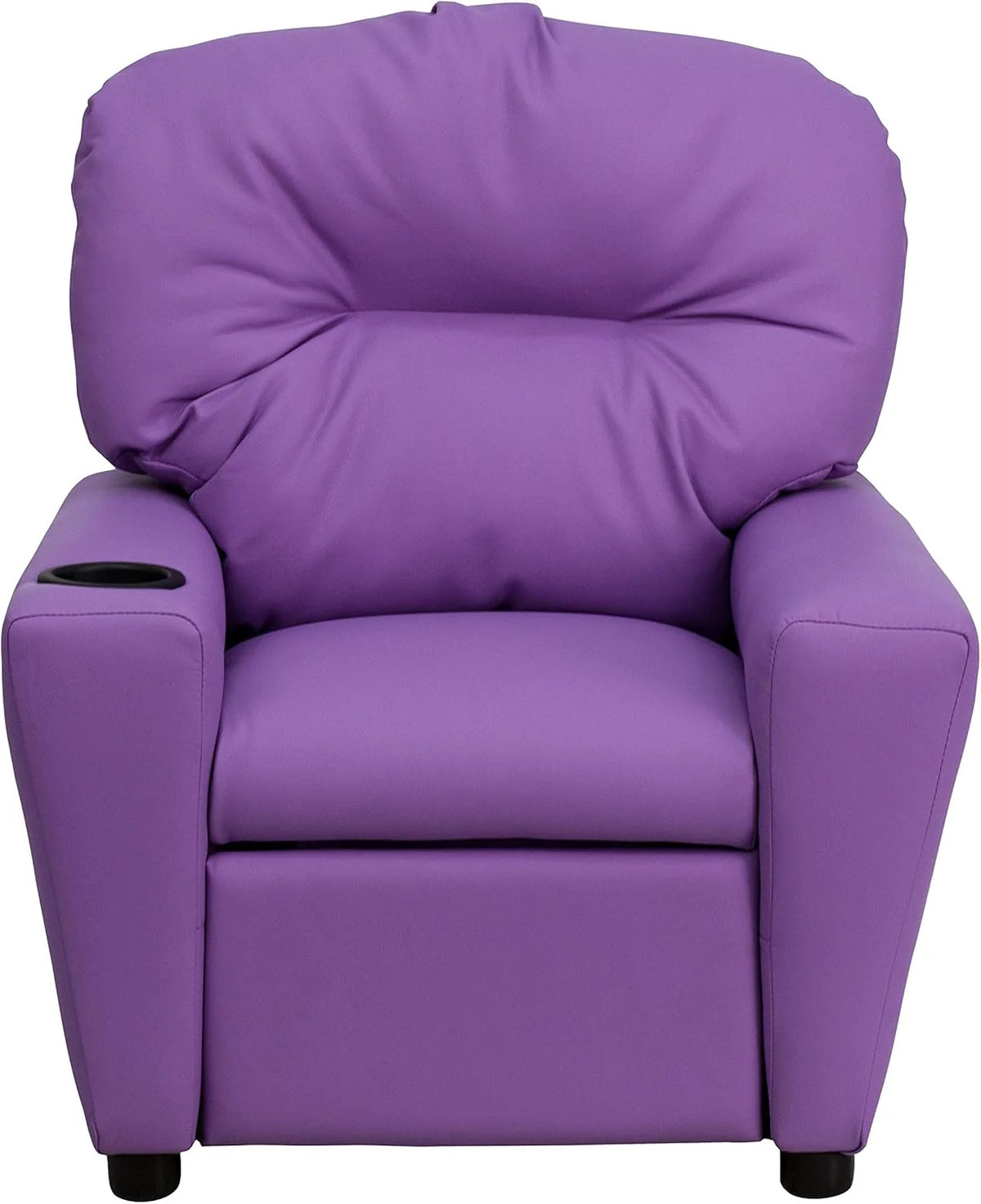 Flash Furniture Contemporary Kids Recliner with Cup Holder, Wood, Beige Vinyl, 26" x 21" x 21"