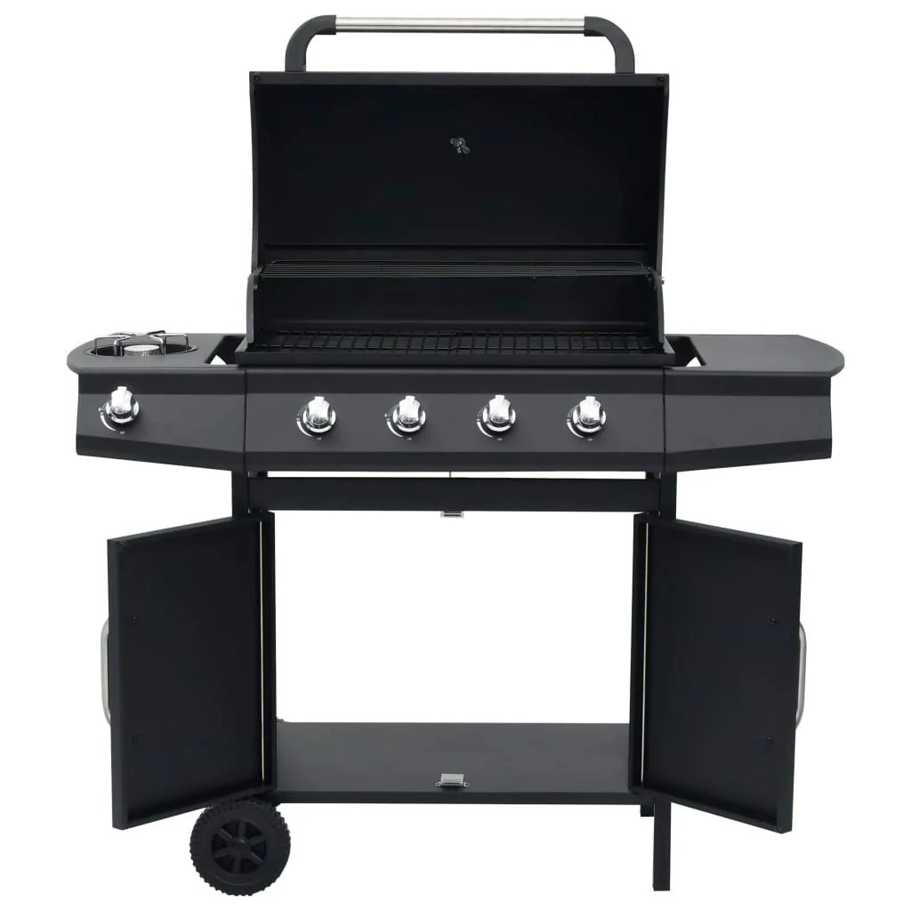 Grill gazowy Barbacoa 4+1 palniki czarny Vidaxl