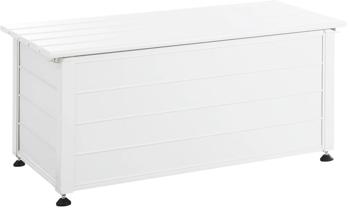 Beliani Aluminiowa skrzynia ogrodowa biała 113 x 50 cm Campalto
