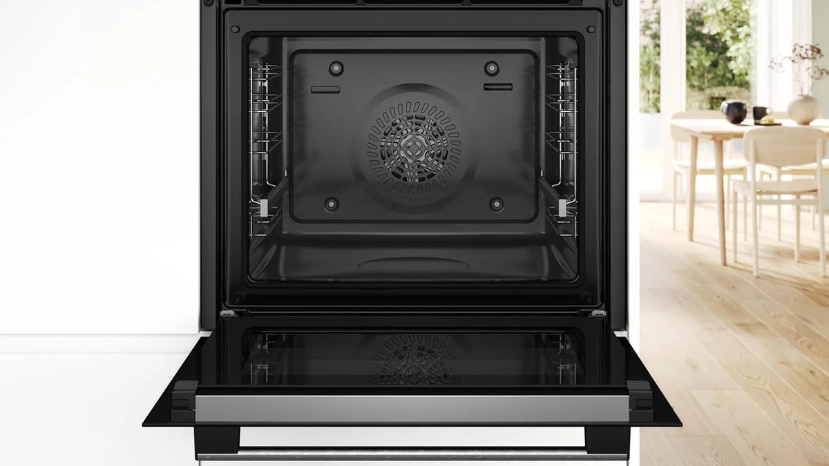 Bosch - Piekarnik wielofunkcyjny z funkcją samooczyszczania, szer. 60 cm, Seria 6, Home Connect, Termoobieg 3D, Chowane pokrętła, Czarny, HBG578ES7