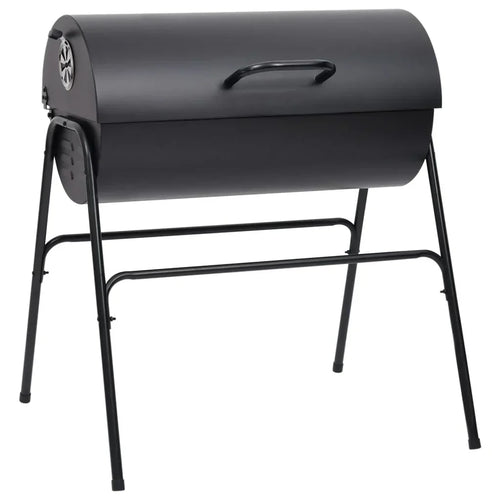 2026 Czarny grill z 2 rusztami do gotowania – Przenośny grill ze stali o wymiarach 80x95x90 cm