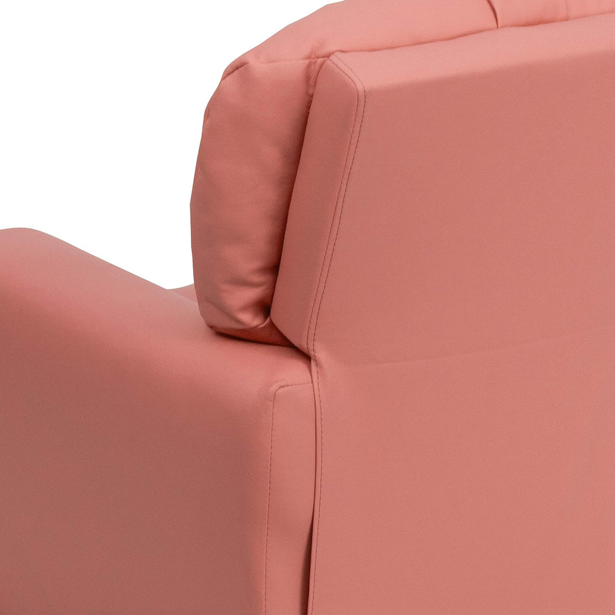 Flash Furniture Contemporary Kids Recliner with Cup Holder, Wood, Beige Vinyl, 26" x 21" x 21"