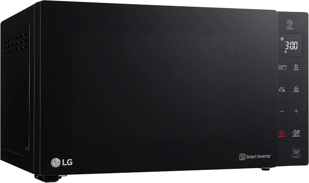 LG MH6535GIS Kuchenka mikrofalowa z technologią Inverter i kwarcowym grillem, pojemność 25 litrów, moc 1000 W, programy automatyczne, regulowane poziomy mocy dla optymalnego gotowania i funkcja EasyClean, czarna