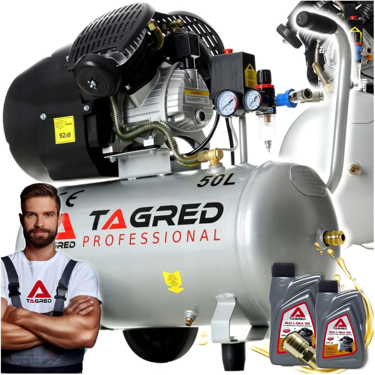 COMPRESSOR TAGRED 50L V2 SEPARATOR KIT + Oil HIGH QUALITY