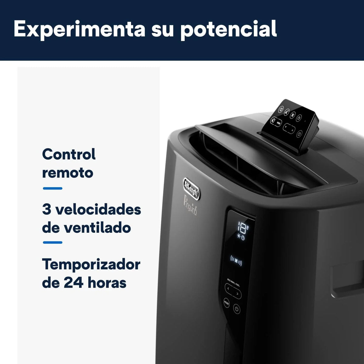 Pingüino PACEL112 Silent, cichy przenośny klimatyzator z technologią Eco Real Feel i Cool Surround, funkcja osuszania, 2.9 kW, 63 dB, plastik, czarny, klasa A, do 110m3
