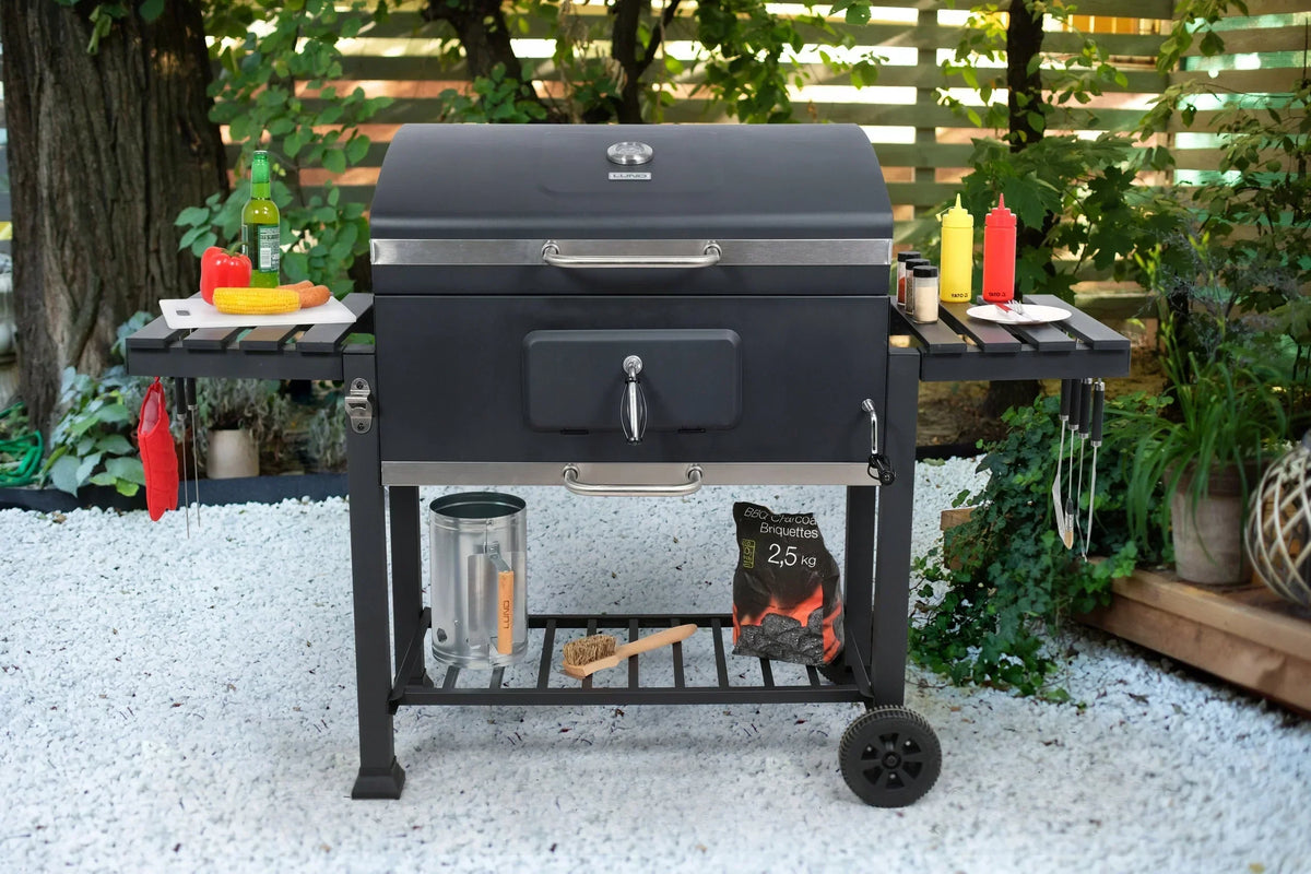 LARGE XXL CHARCOAL GRILL ADJUSTABLE CAST IRON GRATE 78x42.5mm 3 SHELVES LUND
