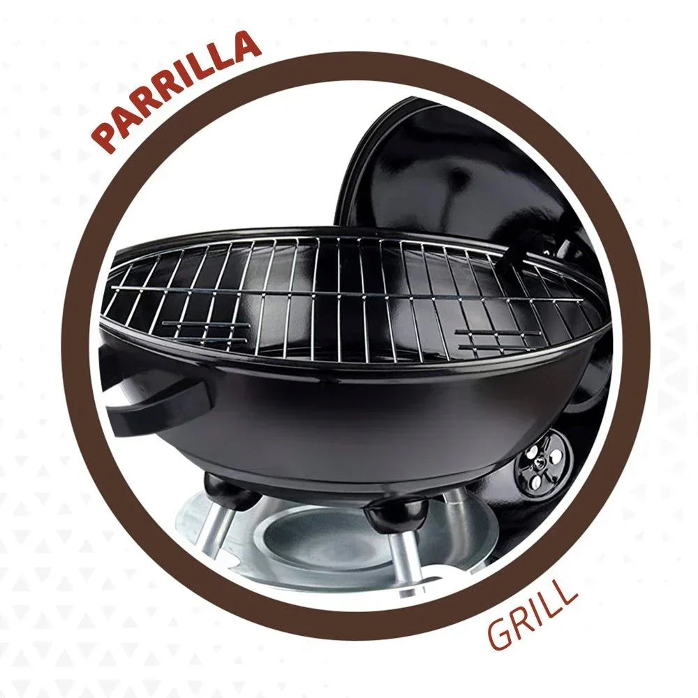 Okrągły grill węglowy Aktive z pokrywą