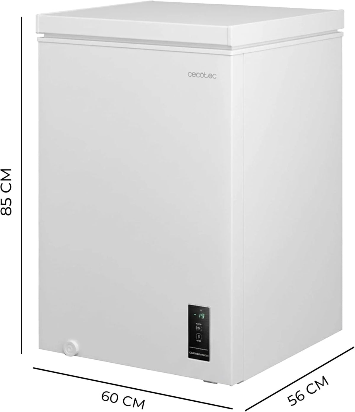 Cecotec Zamrażarka skrzyniowa 143L Bolero CoolMarket Chest 143P White E. Kosz z uchwytami, Elektroniczny panel sterowania LED, UltraContact D-Cool, Funkcja Dual Function, Drzwi ZeroG (80º-30º), Szybkie zamrażanie, Kompaktowa