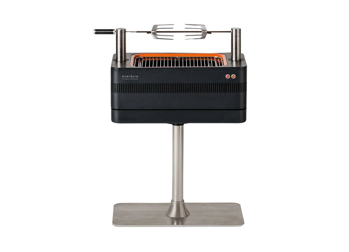 2026 Grill Węglowy z Zapłonem Elektrycznym – Szybki Zapłon Płomienia 1400W Fast Flame Ignition™ – Zawiera Rożen Obrotowy (15 kg) i Stojak
