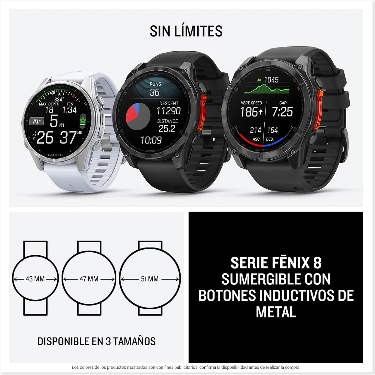 Garmin fēnix 8-51mm - Wysokowydajny multisportowy zegarek GPS z ekranem dotykowym AMOLED, latarką LED, wbudowanym głośnikiem i mikrofonem, mapami i do 29 dni pracy na baterii, czarny